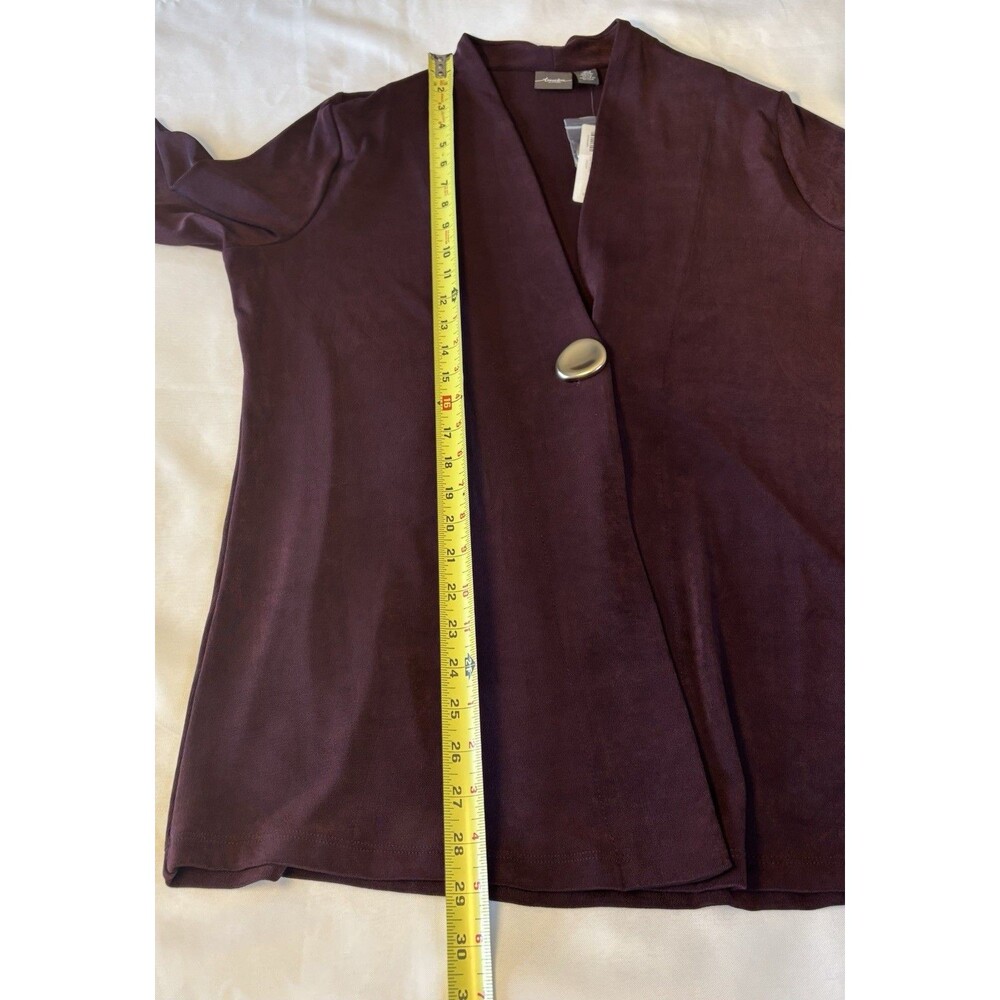 CHICO'S Travelers Dark Mulberry One Button Jacket 2 Large 12/14 Cardigan - Picture 11 of 12